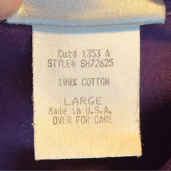 SAINT GERMAIN Paris Vintage Purple Denim Rhinestone Jacket Women's Size L - Picture 10 of 10